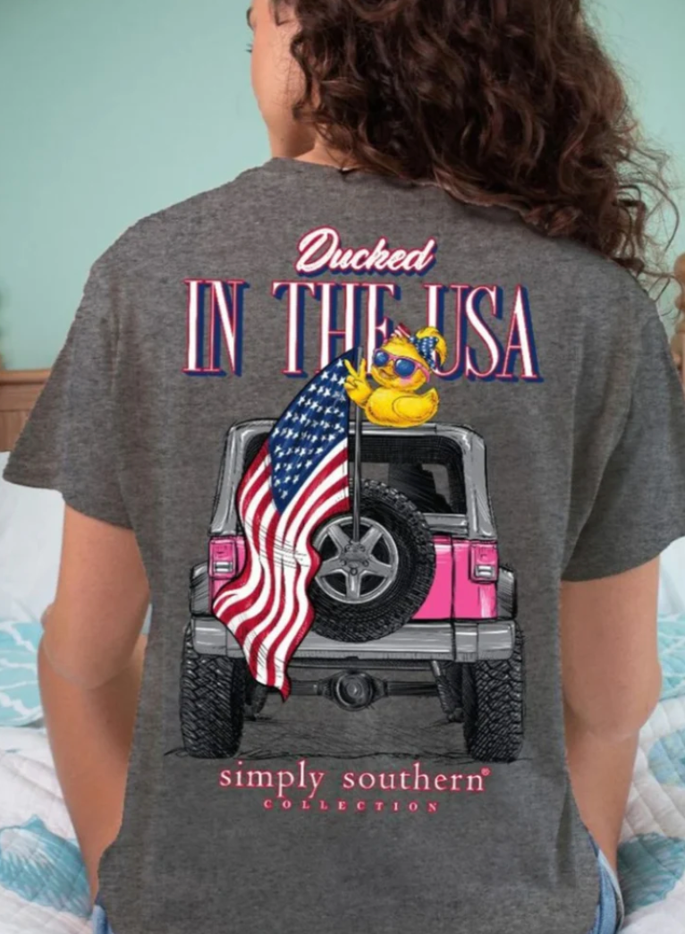 SIMPLY SOUTHERN SHORT SLEEVE DUCK GRAPHITE HEATHER T-SHIRT