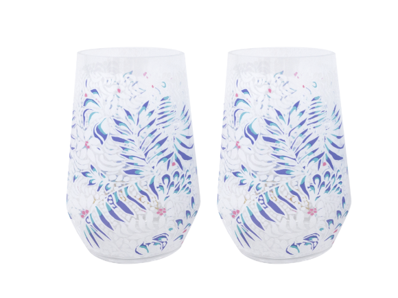 LILLY PULITZER ACRYLIC WINE GLASS SET