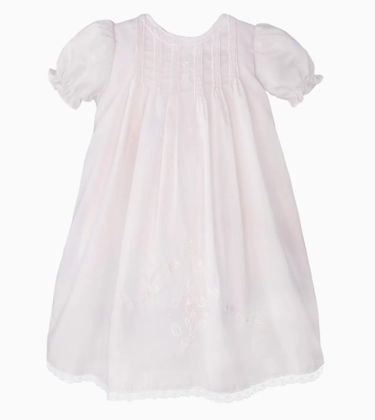HEIRLOOM LACE HAND EMBROIDERED DAYGOWN PINK