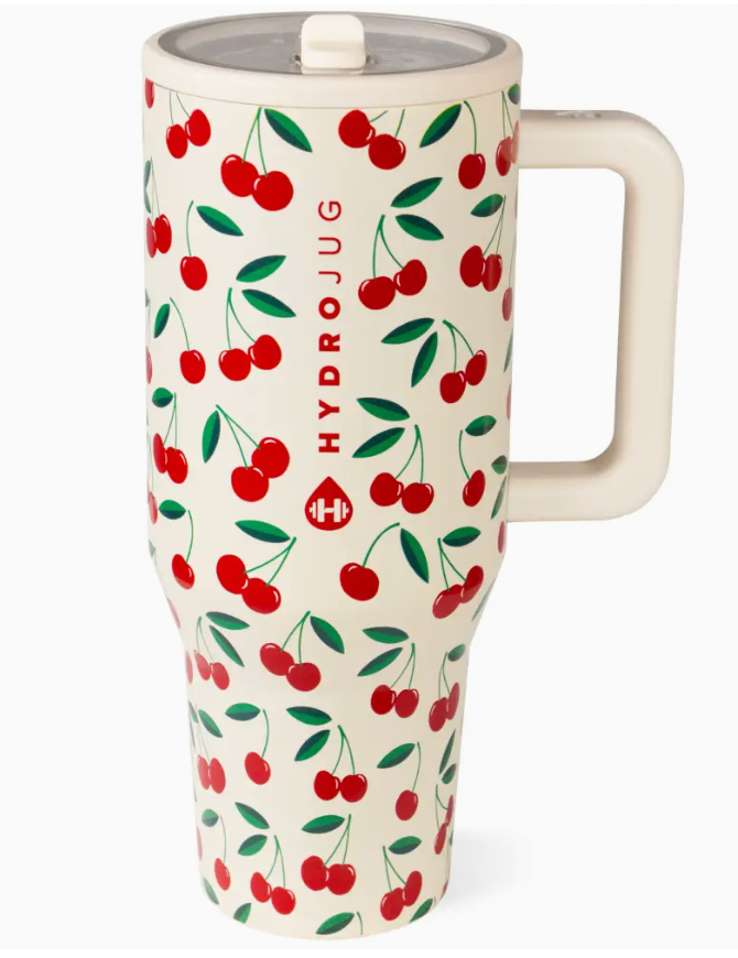 HYDROJUG CHERRIES 40 OZ TRAVELER TUMBLER