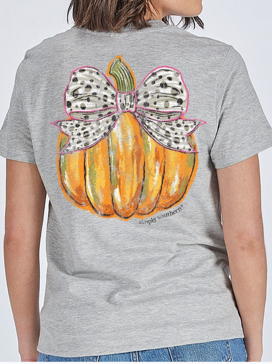 SIMPLY SOUTHERN BOW PUMPKIN SHORT SLEEVE