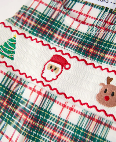 CHRISTMAS JONJON PLAID SMOCKING