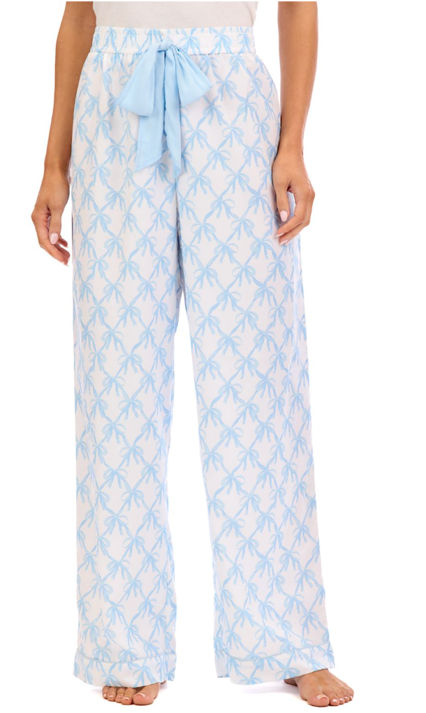 BOW PAJAMA PANTS BLUE