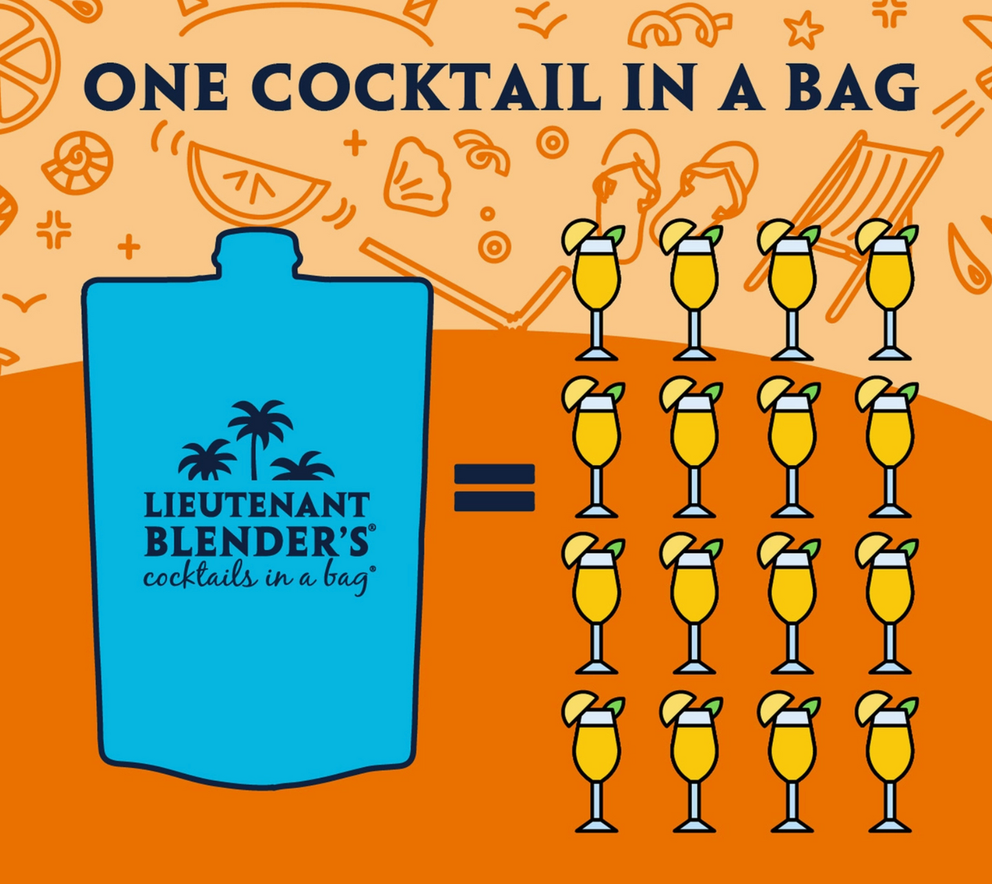 PEACH BELLINI IN A BAG COCKAIL MOCKTAIL SLUSHIE