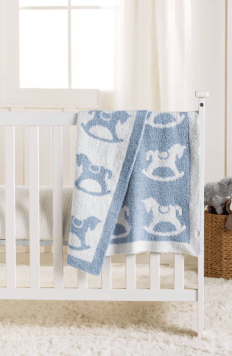 CHENILLE HORSE BABY BLANKET