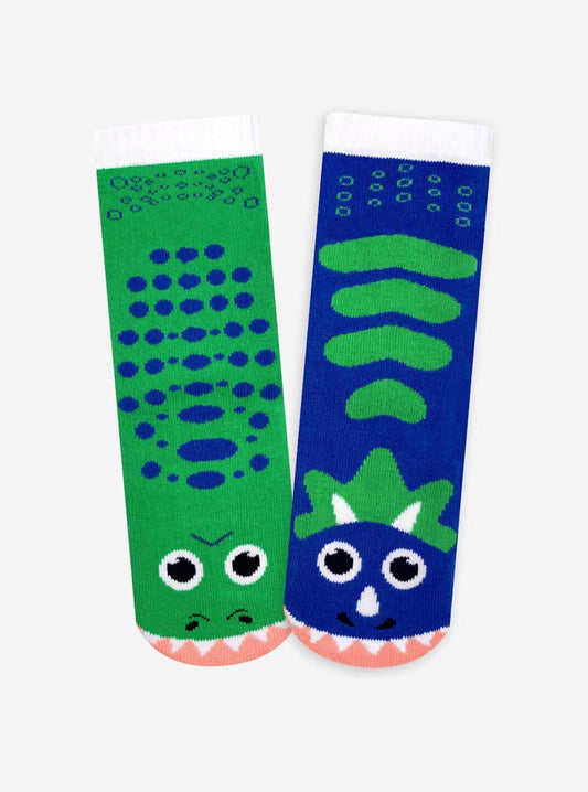 T-Rex & Triceratops | Kids Socks | Mismatched Fun Socks AGES 1-3