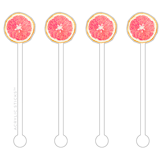 GRAPEFRUIT WHEEL ACRYLIC STIR STICKS