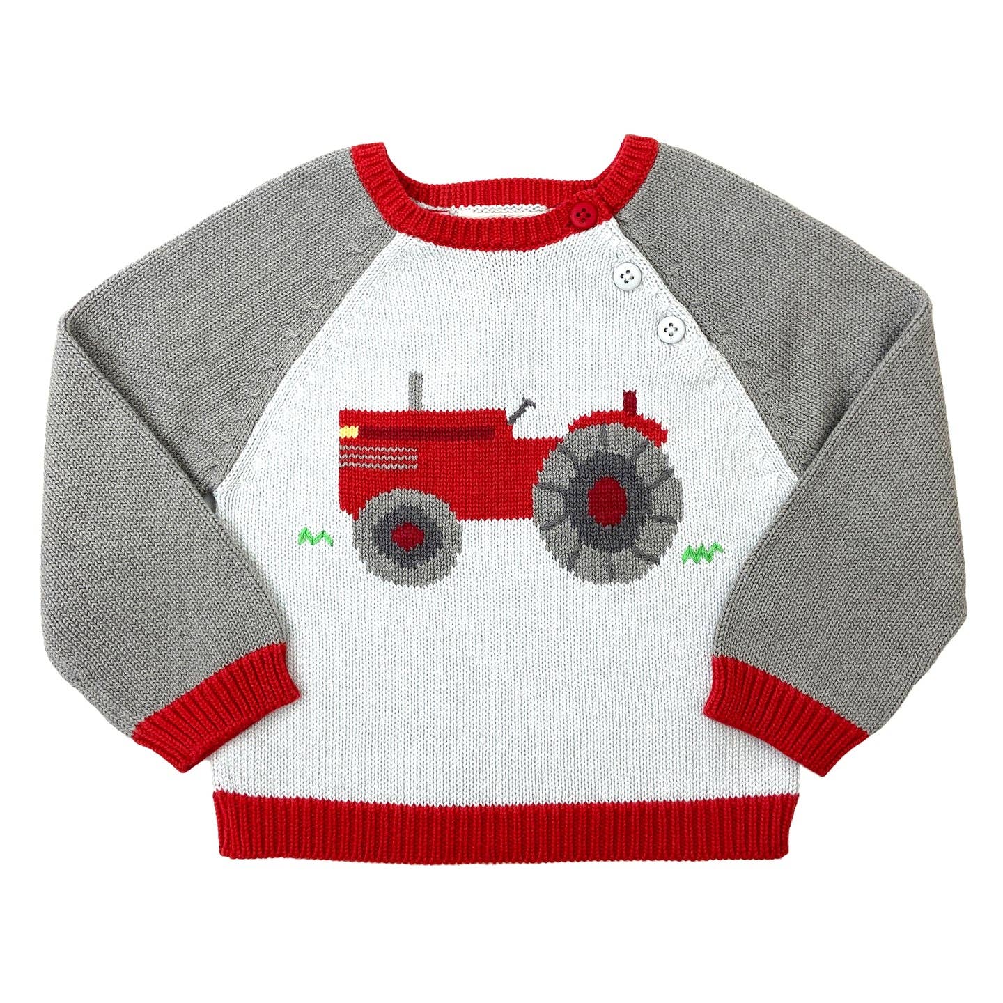 RED TRACTOR KNIT SWEATER