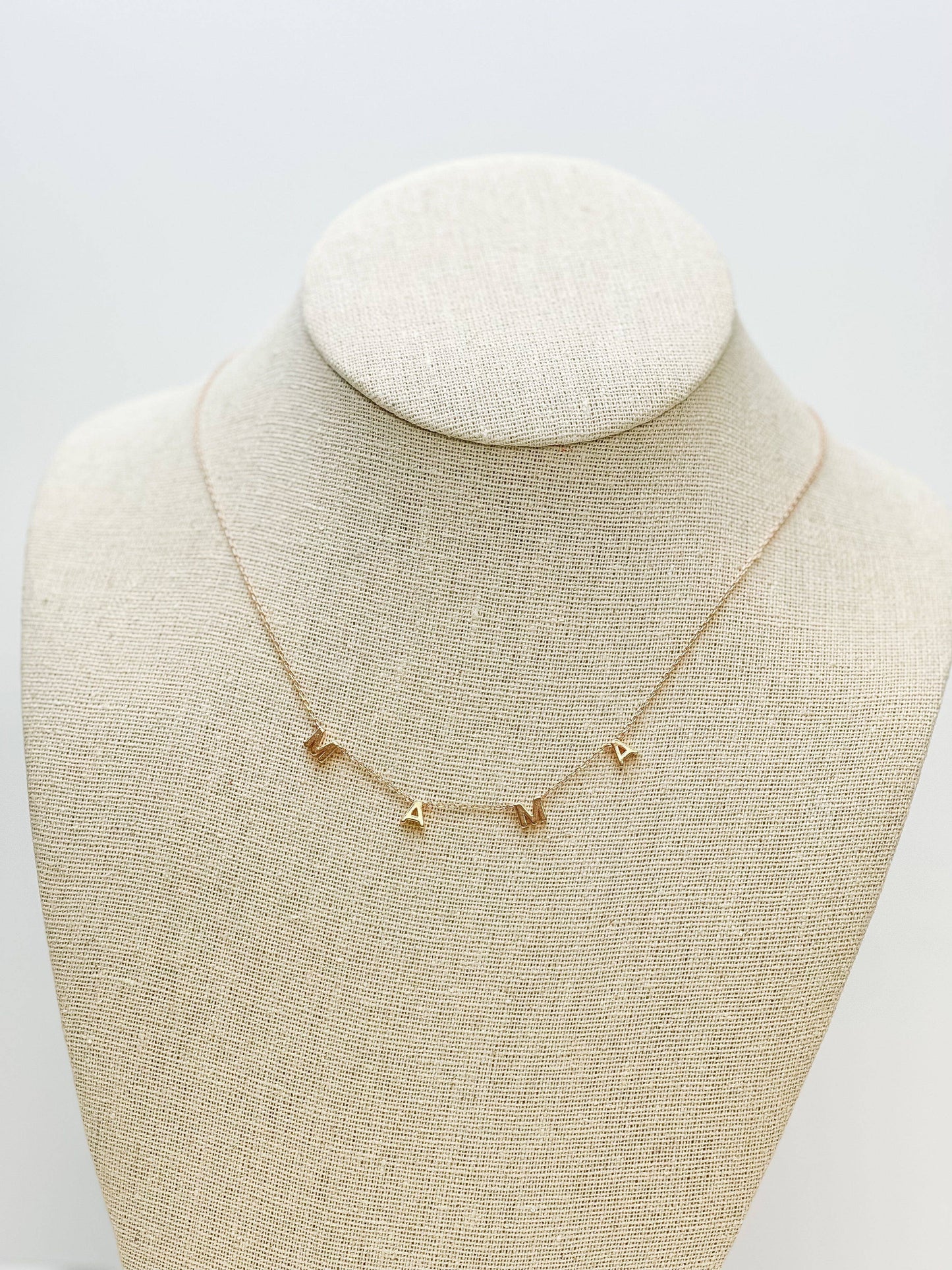 ROSE GOLD METALLIC MAMA SENTIMENT STATION NECKLACE