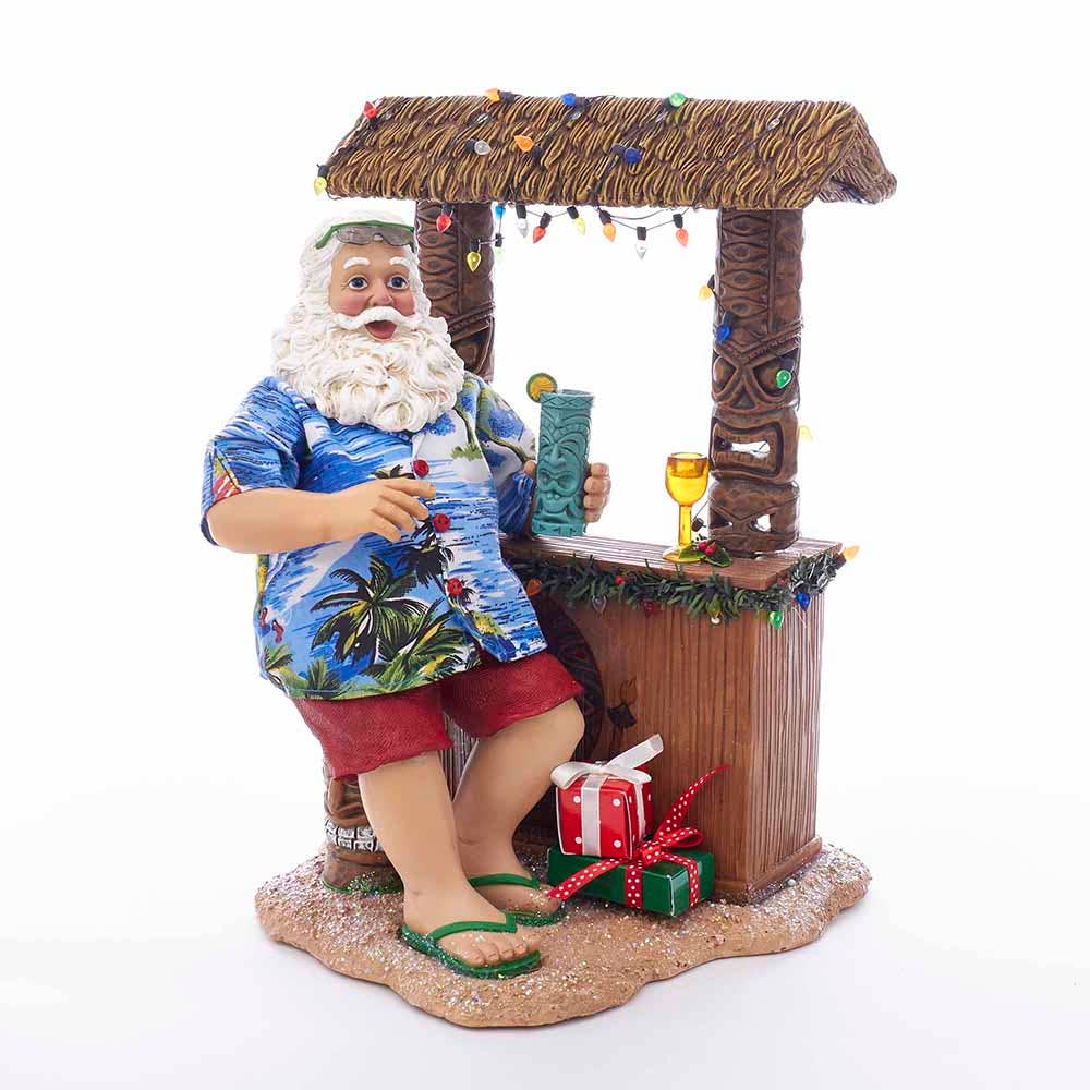 11"BEACH SANTA SITTING AT TIKI BAR