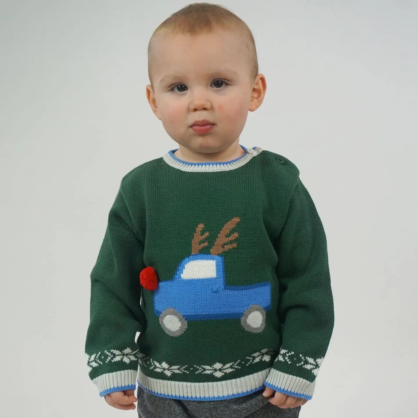 REINDEER TRUCK KNIT SWEATER