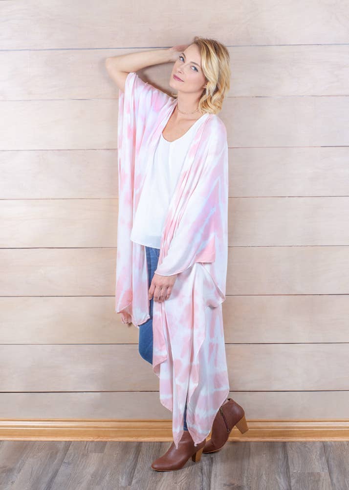 PINK TIE DYE KIMONO