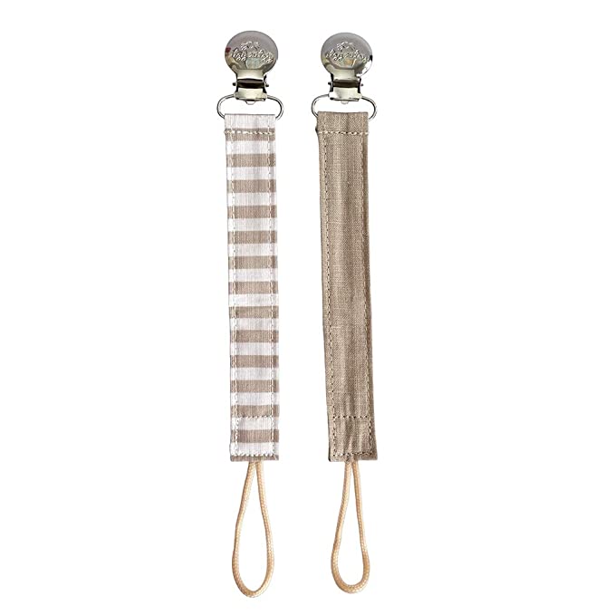 ITZY RITZY CLIP LINEN PACIFIER STRAP
