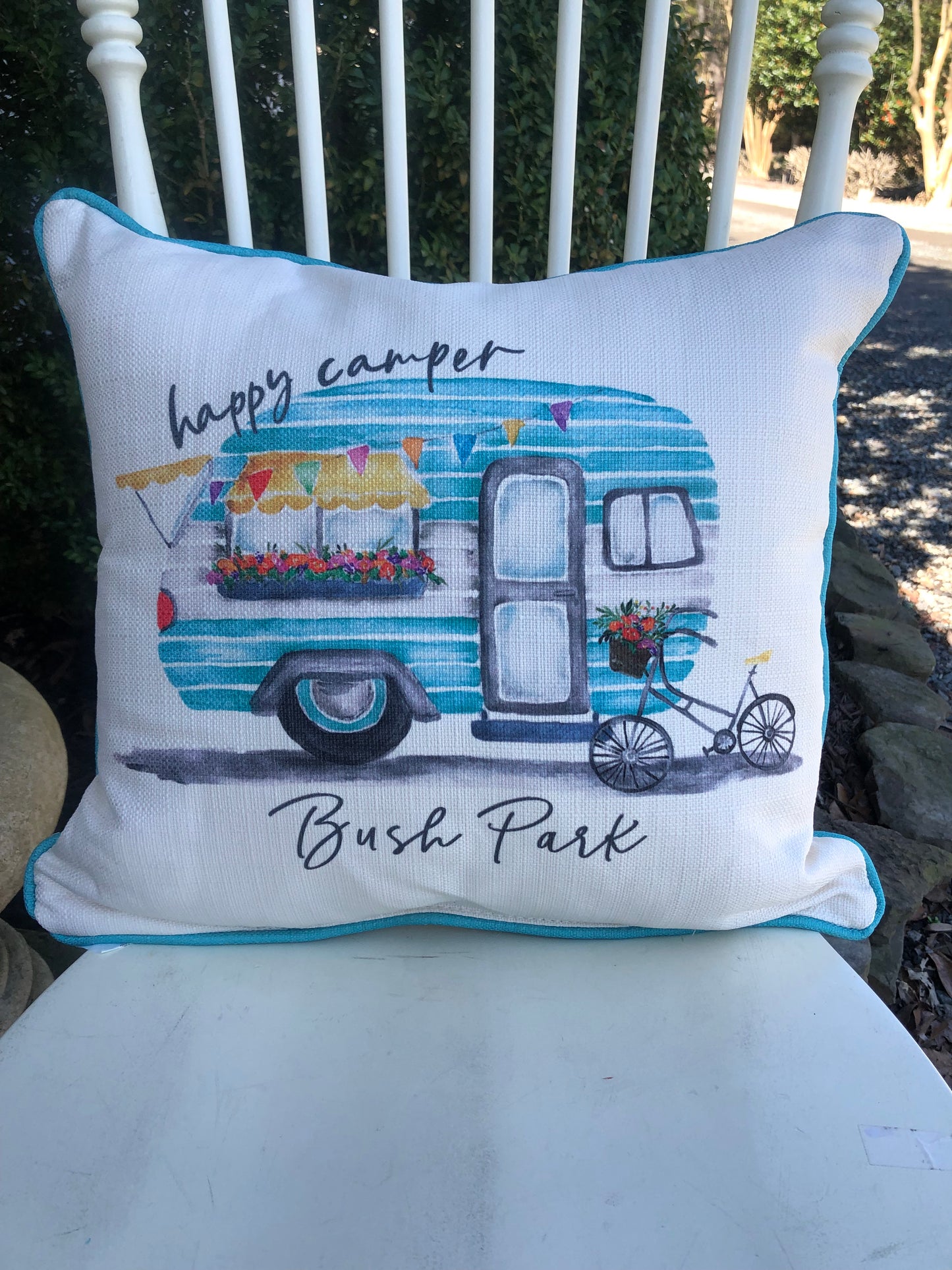 HAPPY CAMPER BUSH PARK PILLOW