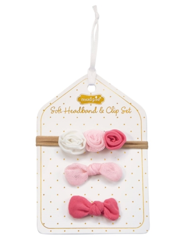 MESH FLOWER HEADBAND AND CLIPS