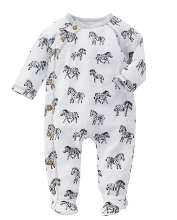 MUSLIN ZEBRA SLEEPER 3-6 MONTHS