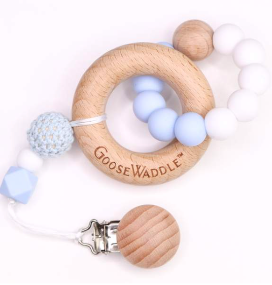 GOOSEWADDLE WOODEN AND SILICONE TEETHER