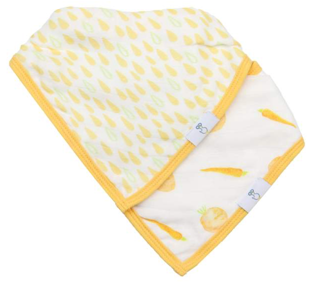 GOOSEWADDLE 2 PK MUSLIN & TERRY CLOTH BIB SET