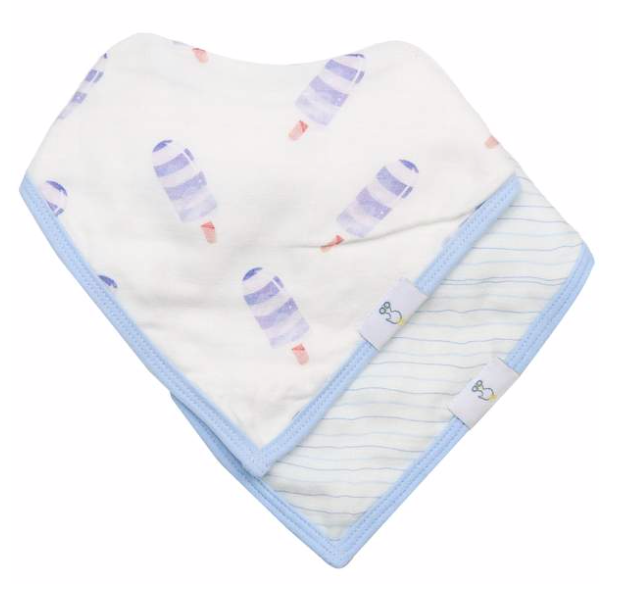 GOOSEWADDLE 2 PK MUSLIN & TERRY CLOTH BIB SET