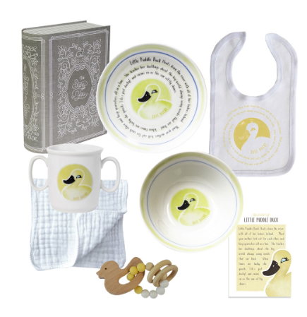 DUCK CUP PLATE BOWL BIB & TEETHER SET