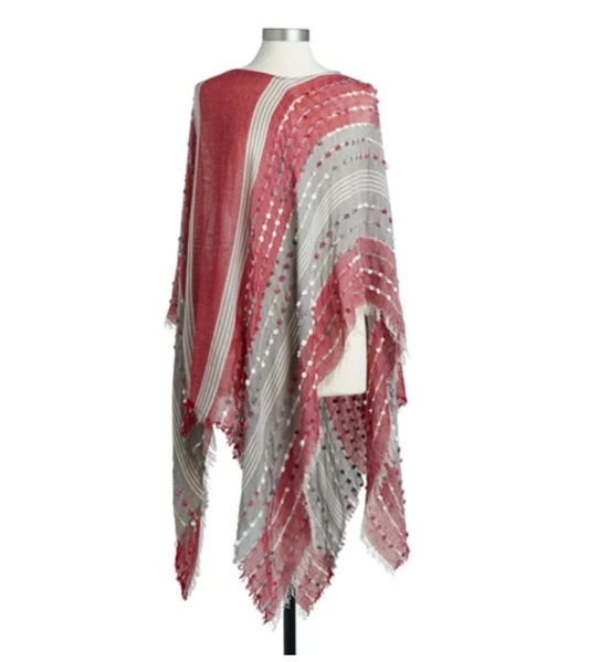 TEXTURED PONCHO RED MIX