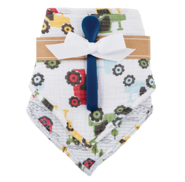 TRACTOR MUSLIN BIB SET