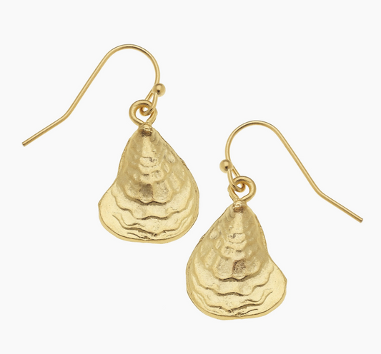 GOLD OYSTER SHELL EARRINGS
