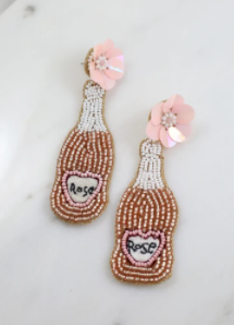 BOTTLE EMBELLISHED PINK EARRING