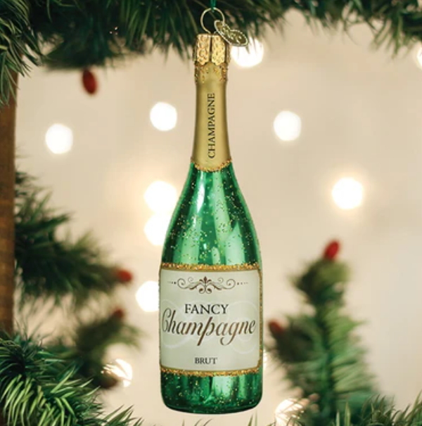 OLD WORLD CHAMPAGNE BOTTLE ORNAMENT
