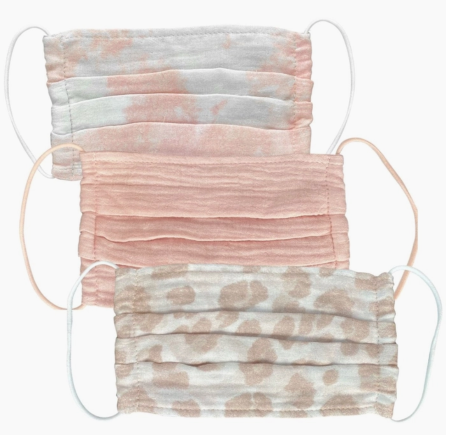 COTTON MASK 3 PC SET BLUSH