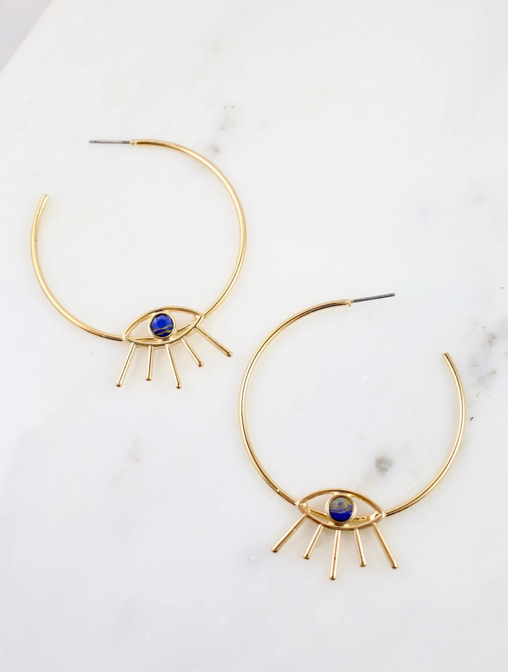 SEEING EYE HOOP EARRINGS GOLD
