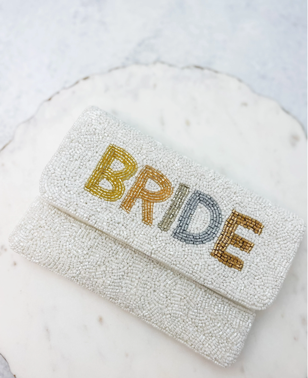 PETITE BRIDE BEADED CROSSBODY CLUTCH