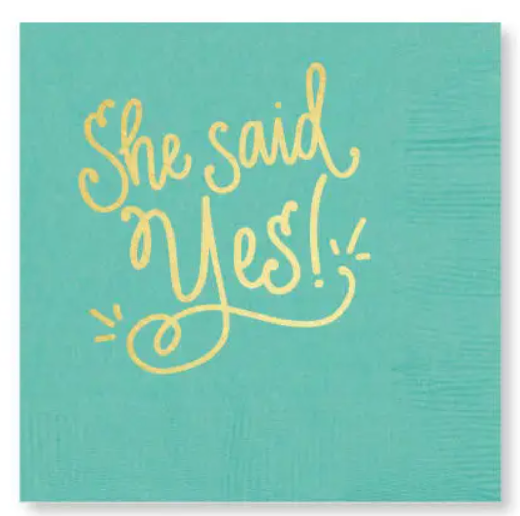 SHE SAID YES! ROBIN'S EGG BLUE NAPKIN