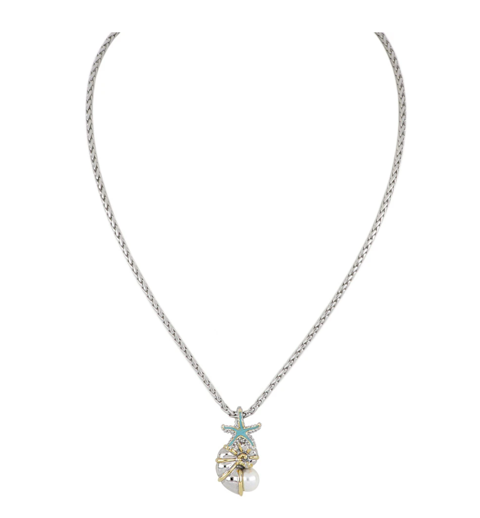 JOHN MEDEIROS CARAIBA COLLECTION NAUTILUS SHELL PENDANT NECKLACE