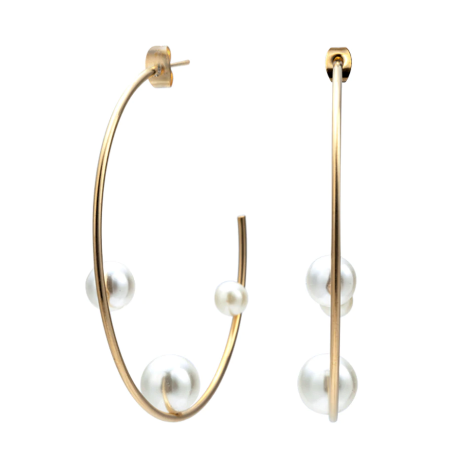 PEARL INSET HOOPS