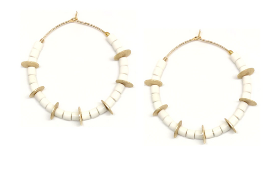 WHITE PENNY HOOPS