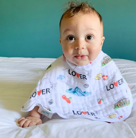 VIRGINIA BABY 2 IN 1 BURP CLOTH AND BIB