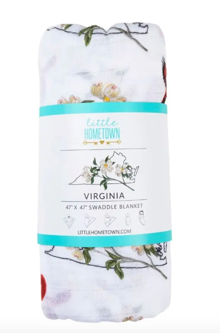 VIRGINIA BABY FLORAL SWADDLE BLANKET