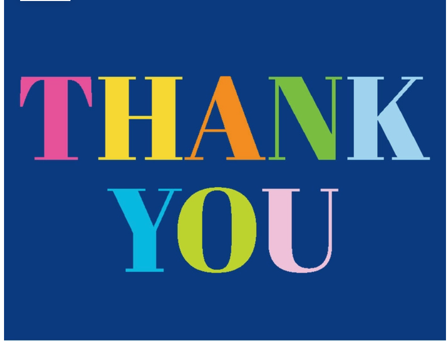 MULTI COLOR THANK YOU NOTES