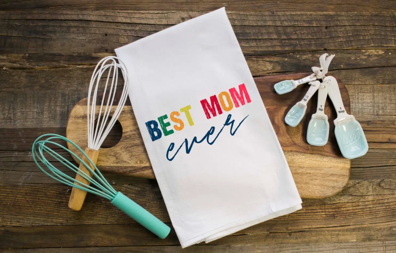 BEST MOM EVER COLOR BLOCK GIFT TOWEL