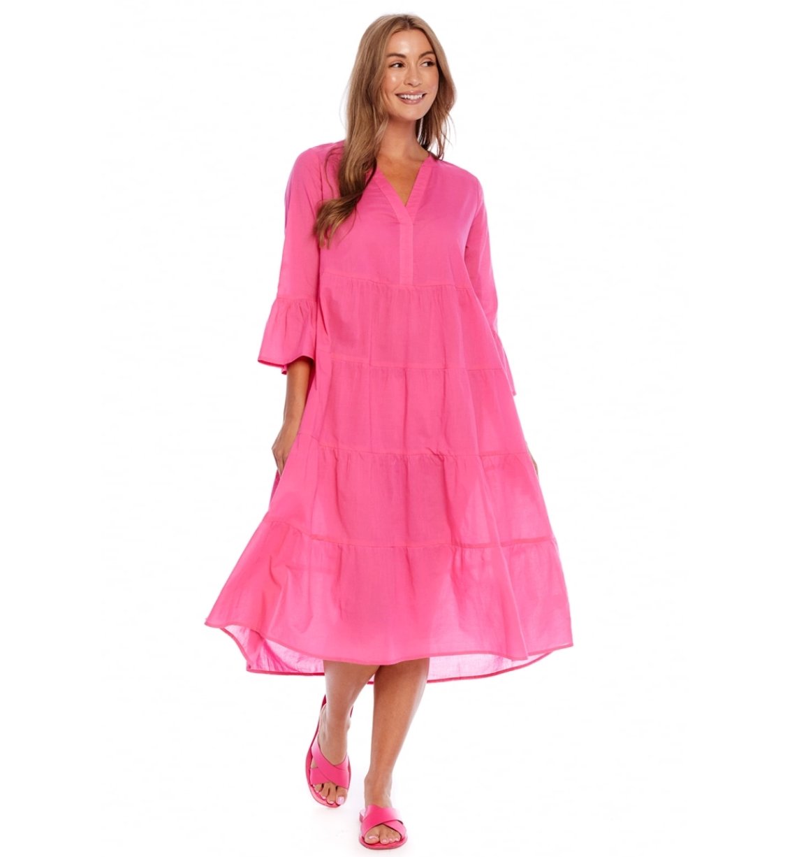 PORTLAND MIDI DRESS PINK