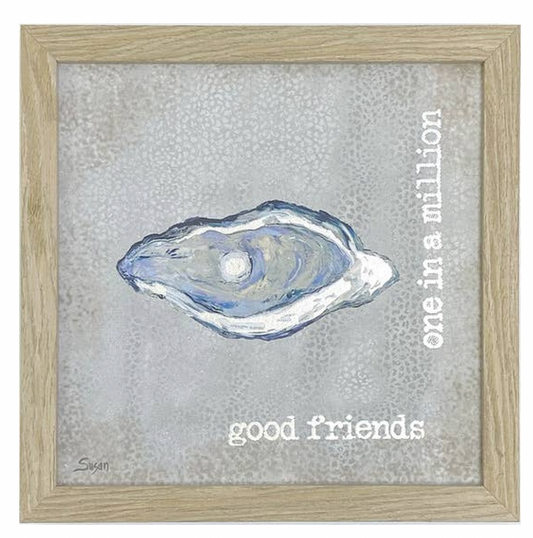 20 X 20 FRAMED ART OYSTER FRIENDS ONE IN A MILLION