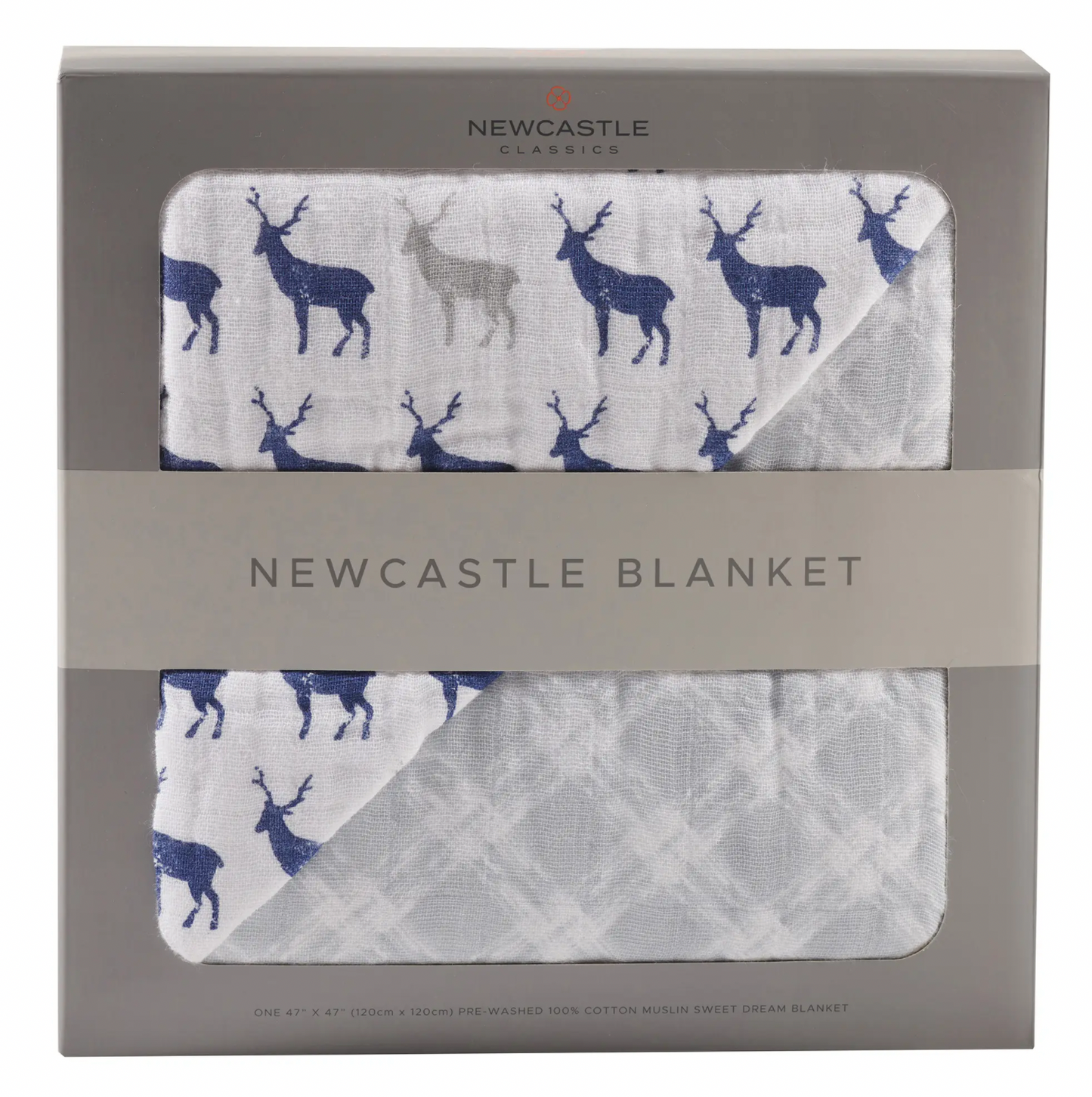 BLUE DEER & GLACIER GREY PLAID NEWCASTLE BLANKET
