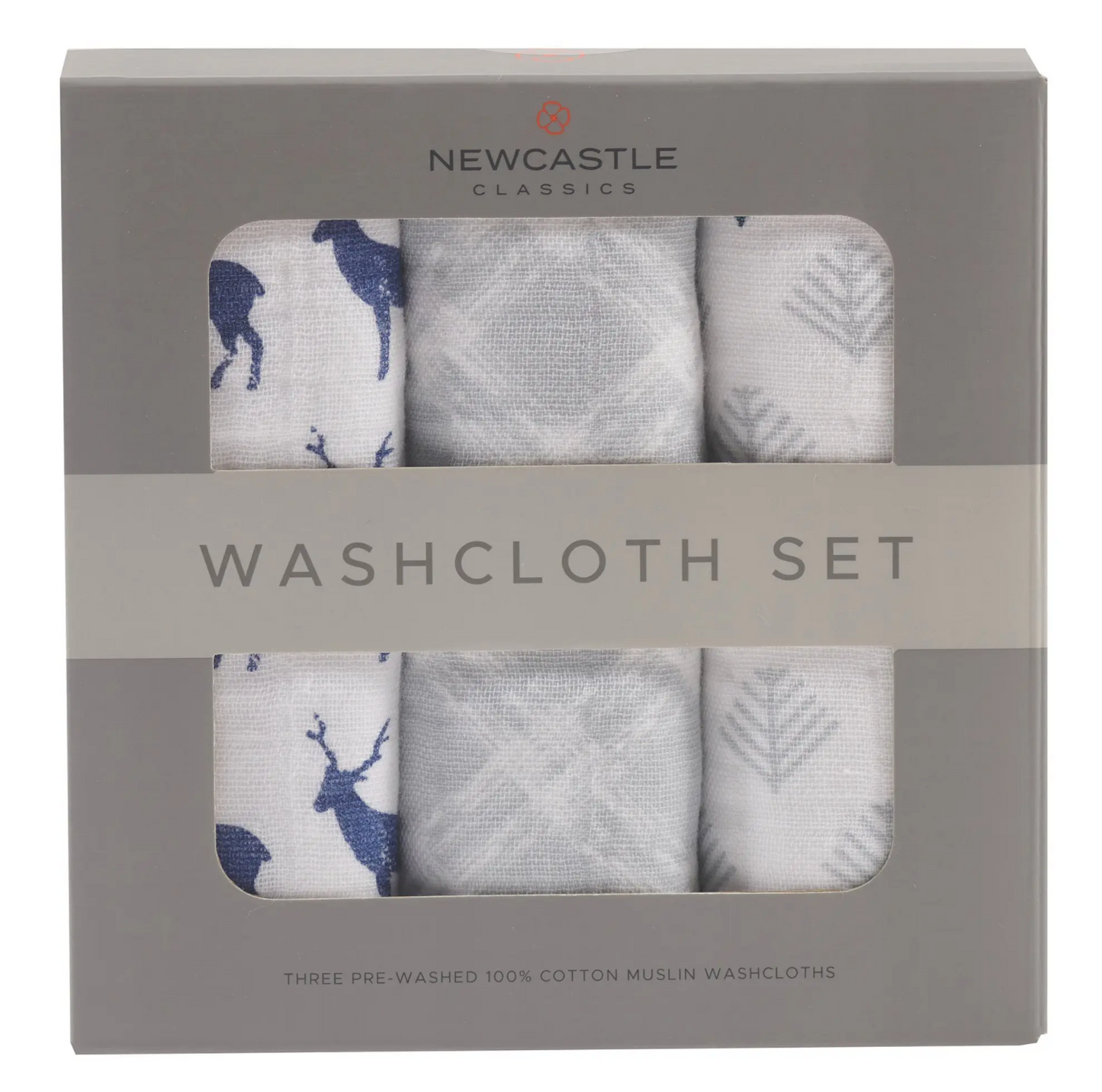 BLUE DEER WASHCLOTH SET OF 3
