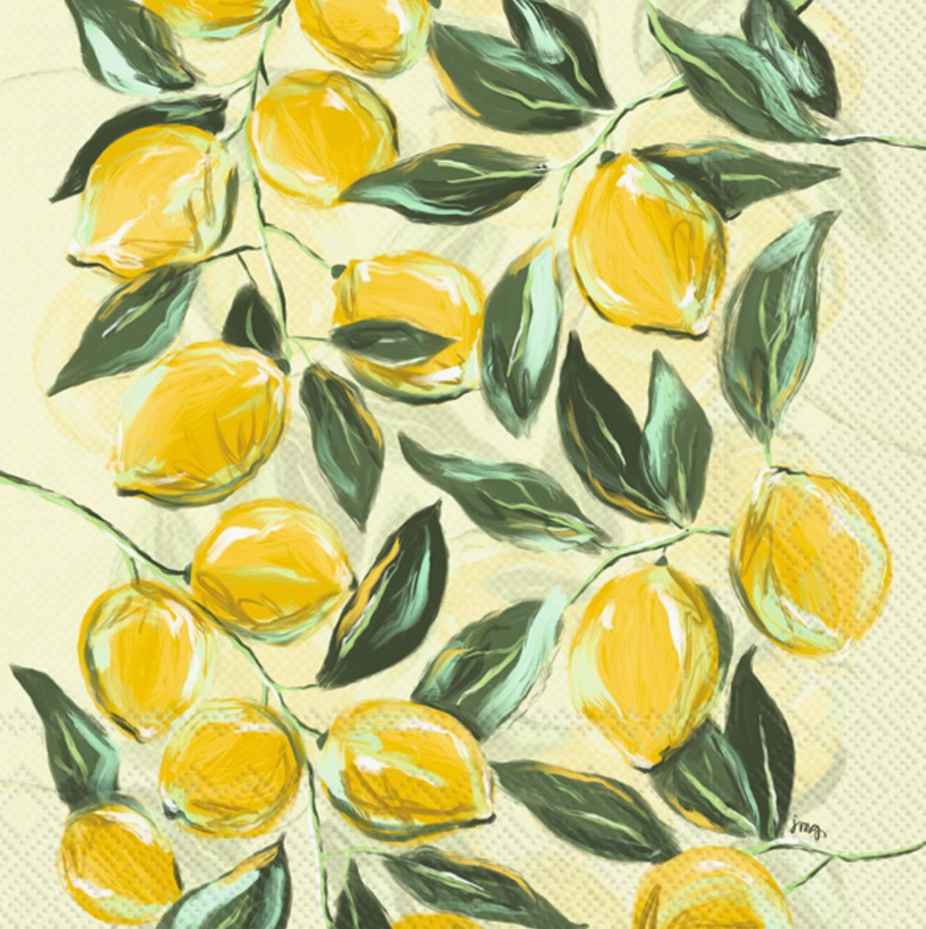 PAINTERLY LEMONS PAPER COCKTAIL