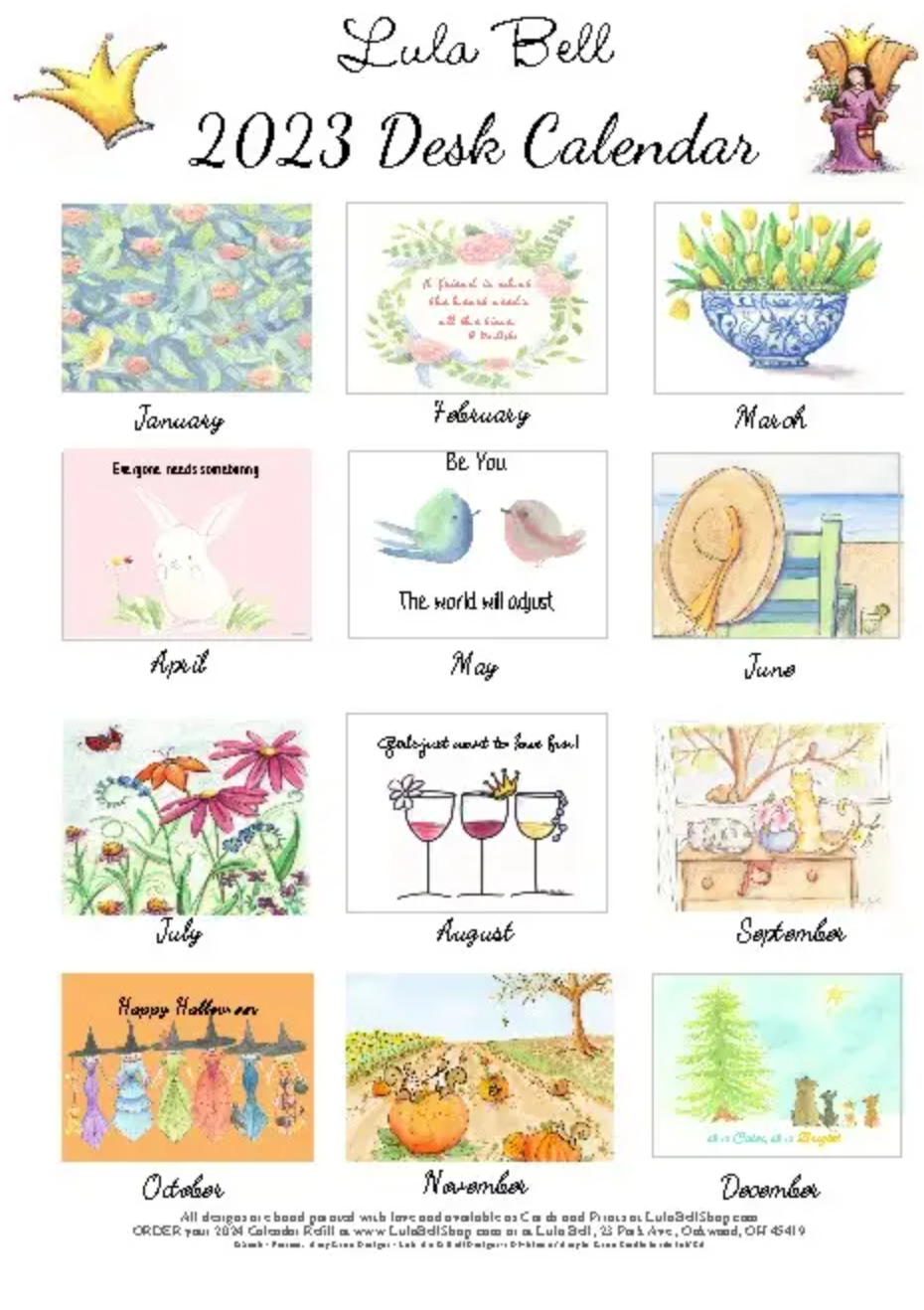 2023 LULA BELL DESK CALENDAR