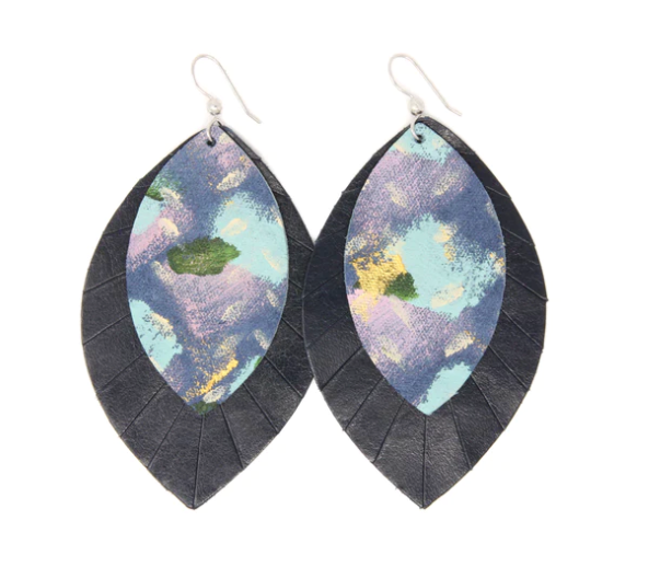Layered 2025 leather earrings
