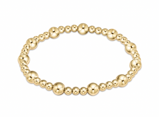 ENEWTON CLASSIC SINCERITY PATTERN 6MM BEAD BRACELET GOLD