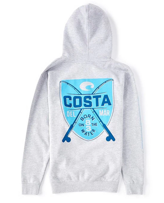 COSTA REELING HOOD GREY HEATHER HOODIE