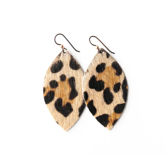 KEVA LEOPARD LEATHER EARRINGS